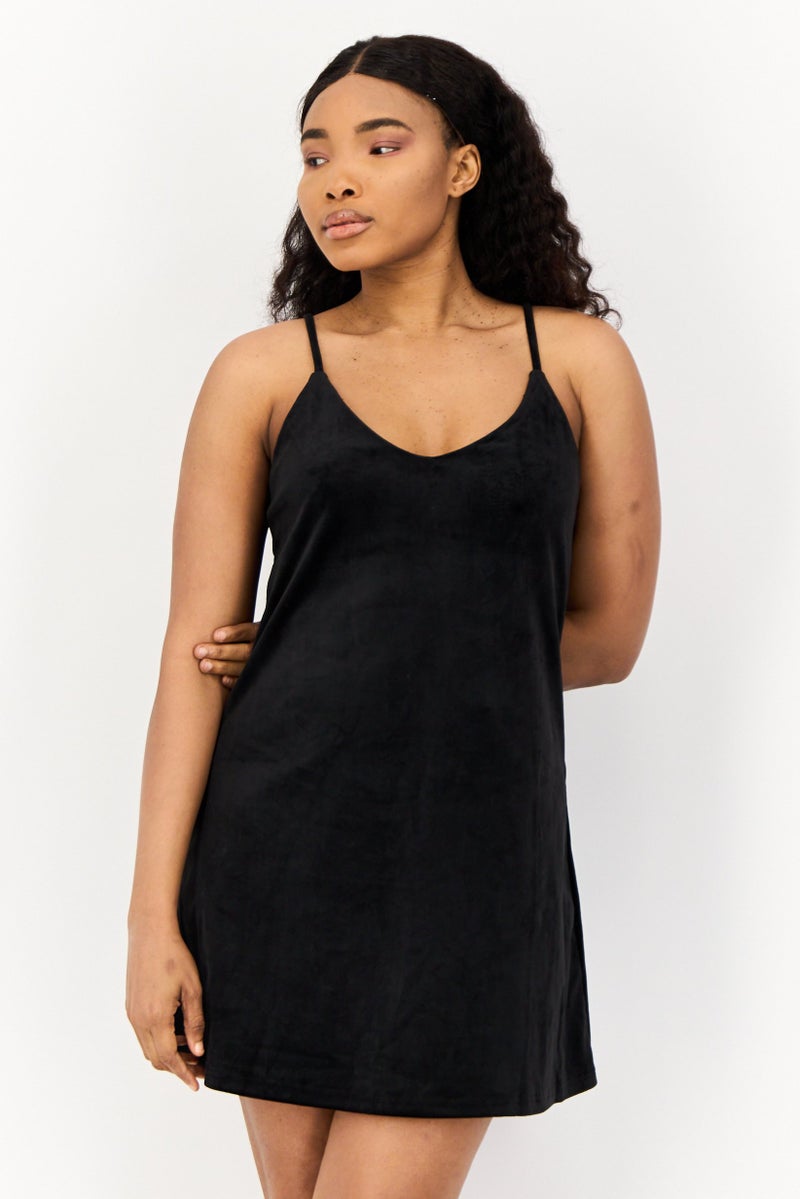 Reserved Women Plain Mini Dress, Black - Image 1