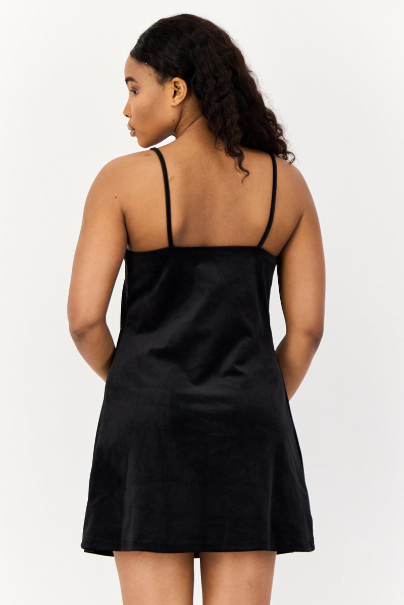 Reserved Women Plain Mini Dress, Black - Image 2
