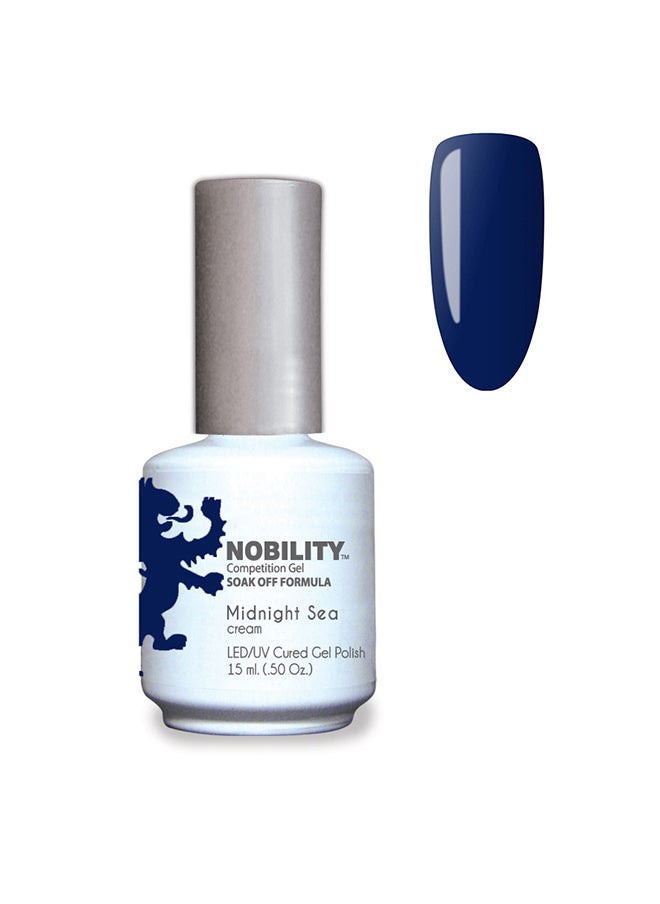 Lechat Nobility Soak Off Midnight Sea UV Led Cured Nail Polish Color Deep Sapphire Blue Cream 15 ml Nbgp175 