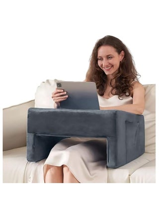 Plush Reading Pillow for Gaming Soft lap Desk Pillow for laptop large lap Pillow with cup holder pocket ultimate comfort laptop lap desk for bed couch car versatile reading pillows adult Grey - pzsku/Z301AEFB24F3D50B3E316Z/45/_/1733819073/45f3ade0-4ddc-430c-bca5-6d94f13fa734