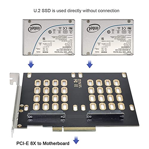 NFHK Dual 2X U.2 SFF-8639 SSD to PCIE Express 3.0 Gen3 X8 X16 Raid Card VROC Raid0 Hyper Adapter - Image 5