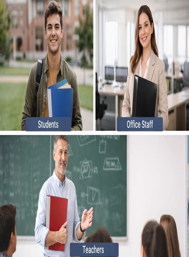 ملف مشابك لامع من زون بحجم A4 بدون ثقب مع جيب، مجلد ملفات مشابك من تايمكس للمستندات المكتبية والشهادات (عبوة من 6 قطع) - Image 5