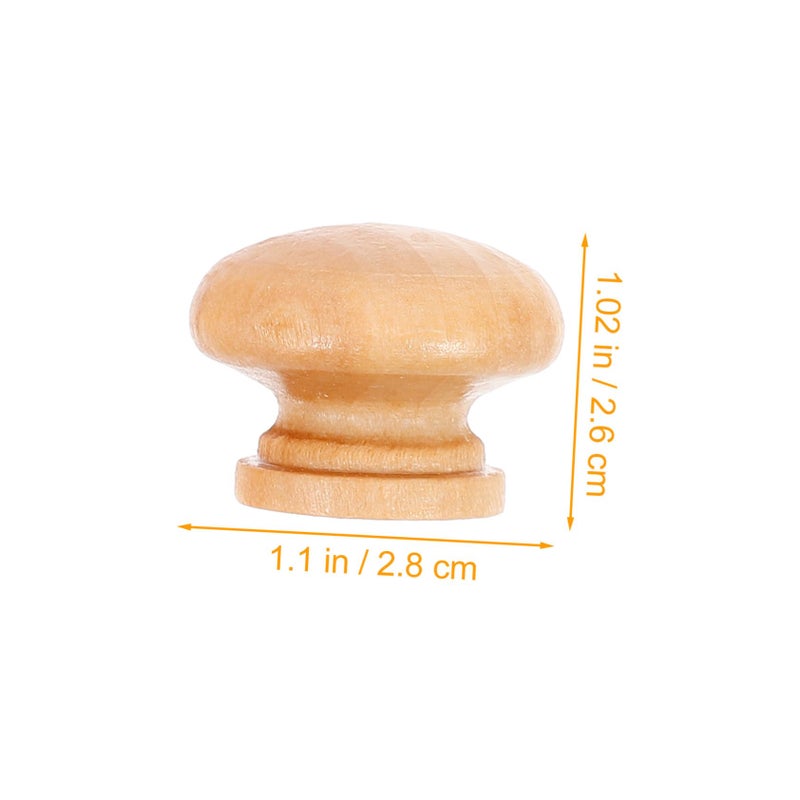 24pcs Wooden Round Mushroom Cabinet Knobs Lacquer Finish Medium Size Drawer Pulls - Image 3