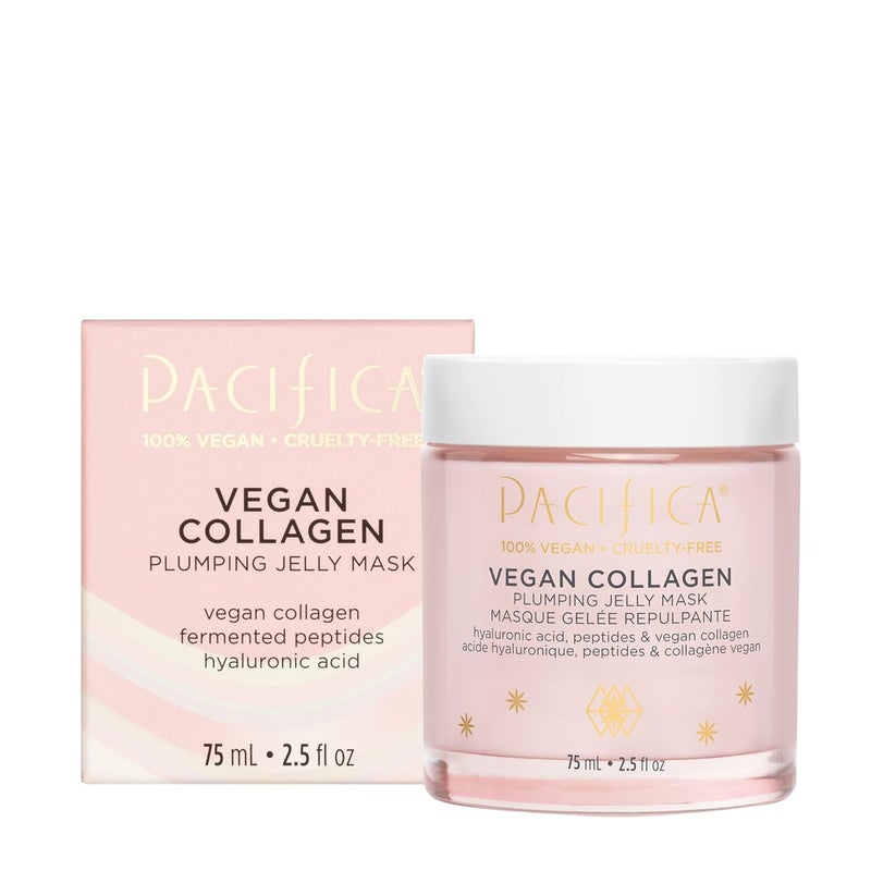 Pacifica Vegan Collagen Plumping Jelly Overnight Face Mask Skincare Peptide Moisturizer Hyaluronic Acid Squalane Glass Skin For All Skin Types Vegan 25 fl oz 1 Count