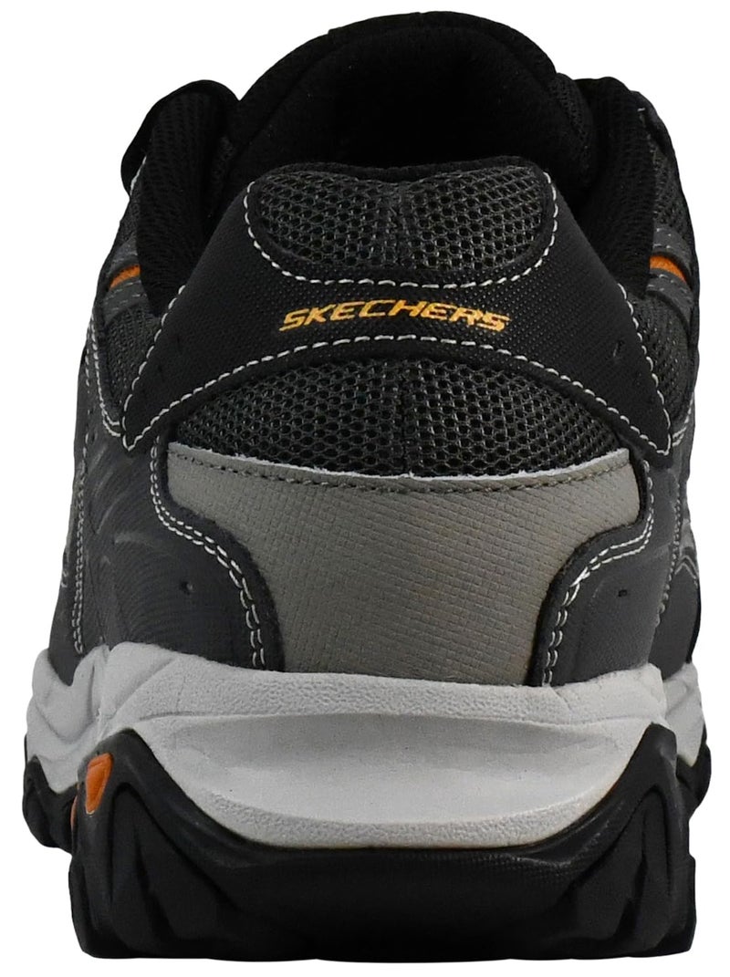 Skechers Men's Afterburn M. Fit Fashion Sneakers – Leather Upper, Memory Foam Insole, Rubber Outsole, Charcoal/Gray, 11 X-Wide - Image 4