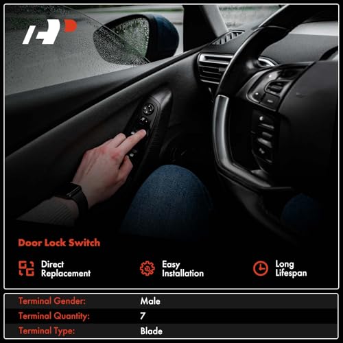 A-Premium Power Door Lock Switch with 7-Blade Compatible with Ford F-150 F-150 Heritage F-250 F-350 F-450 F-550 Super Duty Explorer Sport Trac Excursion Explorer Crown Victoria & Mercury Mountaineer - Image 2