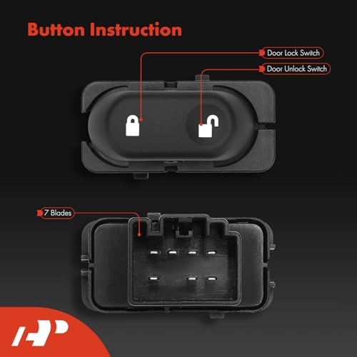 A-Premium Power Door Lock Switch with 7-Blade Compatible with Ford F-150 F-150 Heritage F-250 F-350 F-450 F-550 Super Duty Explorer Sport Trac Excursion Explorer Crown Victoria & Mercury Mountaineer - Image 4