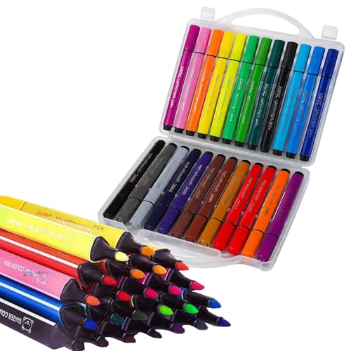 FunBlast Washable Watercolor Pens Set - Colouring Kit Art Markers Colour Sketch Pens Set Kids Artists Sketching Drawing Materials Craft Supplies Return Gift (24 watercolor pen set) - Image 1
