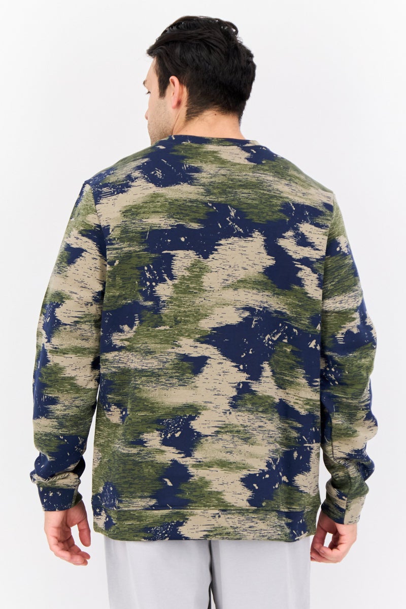 Reebok Men Sportswear Fit Long Sleeves Outdoor Sweatshirt, Olive - Image 3