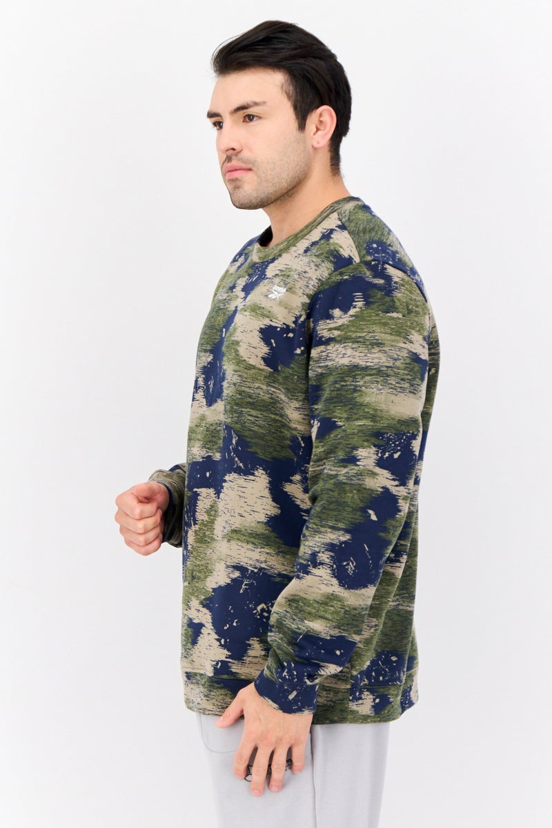 Reebok Men Sportswear Fit Long Sleeves Outdoor Sweatshirt, Olive - Image 2