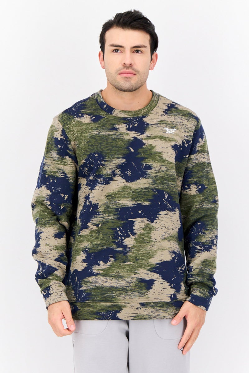 Reebok Men Sportswear Fit Long Sleeves Outdoor Sweatshirt, Olive - Image 1