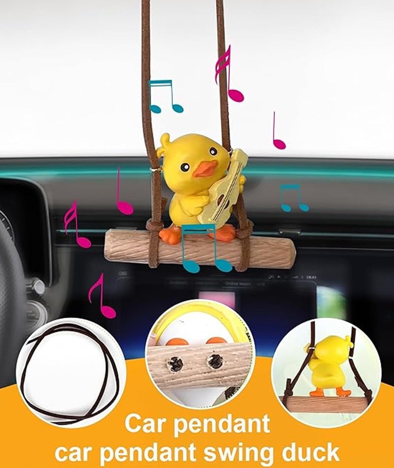 Aeenioy 1 Piece Car Hanging Accessories Interior, Duck for Car, Hanging, Car Mirror Hanging Accessories Interior, Car Interior Decoration Accessories, Duck Car Decoration (Yellow) - Image 3
