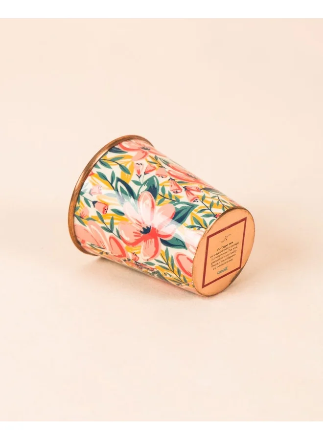 تشامباك كوب Chumbak Tropical Lilies Copper - صغير ، ضروري لتناول الطعام ، أدوات مائدة ، حديث وعصري ، فوائد صحية نحاسية ، طبيعي ، قابل لإعادة الاستخدام ومتين ، كوب شرب ، كوب ماء ، مقاس 3.1 × 3.5 بوصة