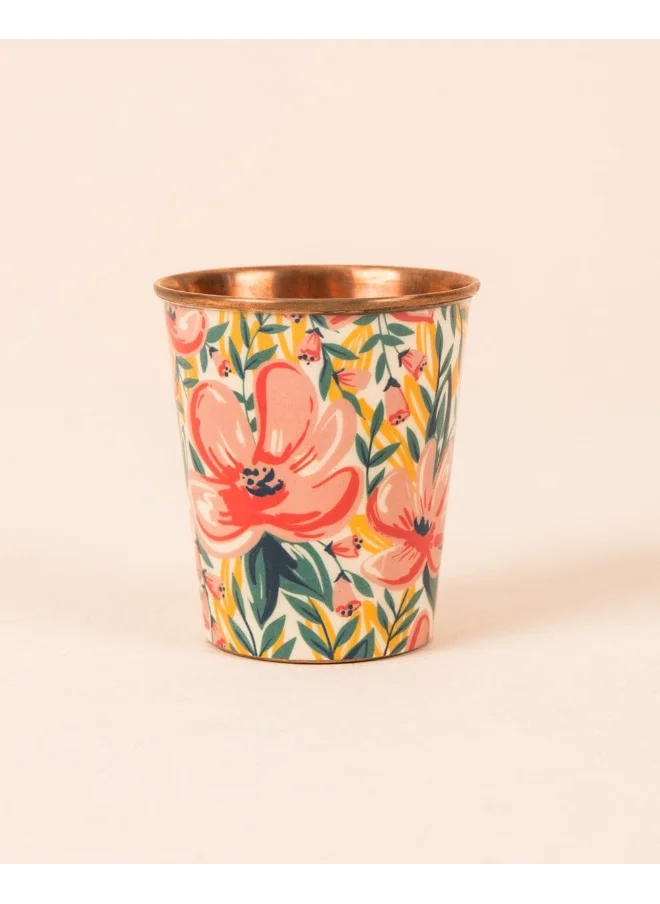 Chumbak Tropical Lilies Copper Tumbler, 275ml