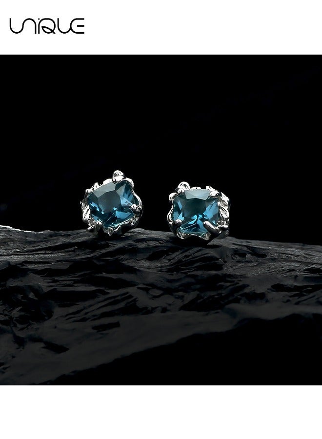 يونيك أقراط - أقراط غير منتظمة - أقراط الحمم المعدنية - أقراط زركون مطعمة - أنيقة وبسيطة وعصرية - هدايا - Image 2