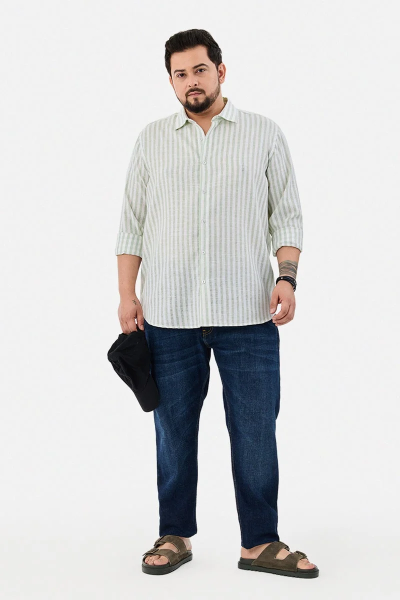 SNITCH Regular Fit Stripes Plus Size Shirt