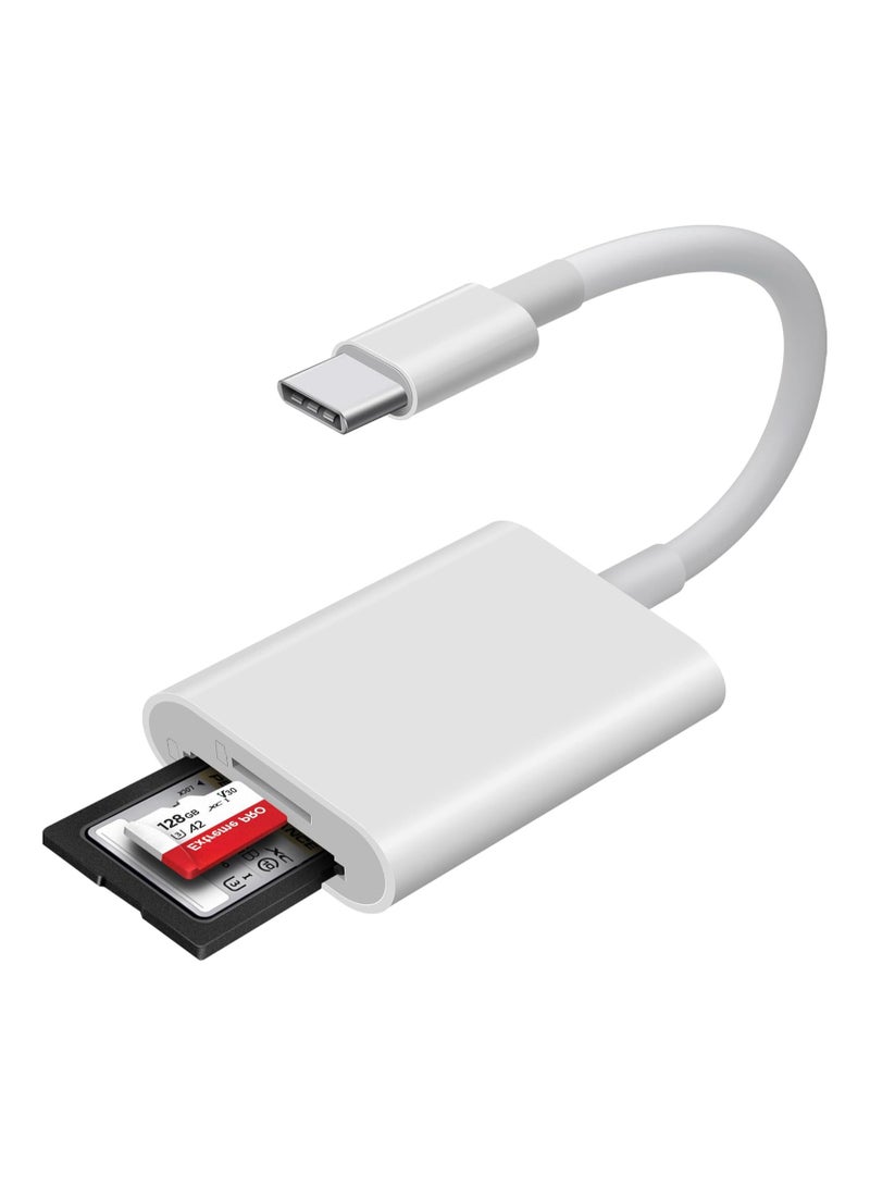 USB C SD Card Reader for iPhone 17/16/15 iPad/MacBook/Mac, USB-C Type C SD Reader Supports SD and MicroSD Memory Card Adapter, Trail Cam - Image 1