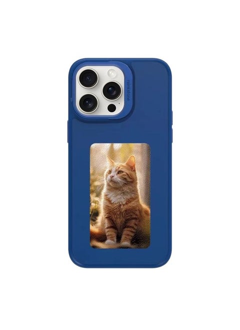 Case Cover For iPhone 13 Pro Max NFC Four-Color E-ink Screen DIY Phone Case Blue