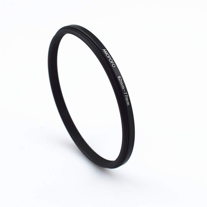 Amopofo 82mm to 77mm /82mm-77mm Step-Down Ring Filter Adapter for All Brands UV,ND,CPL,Metal Step-Down Ring Adapter - Image 1