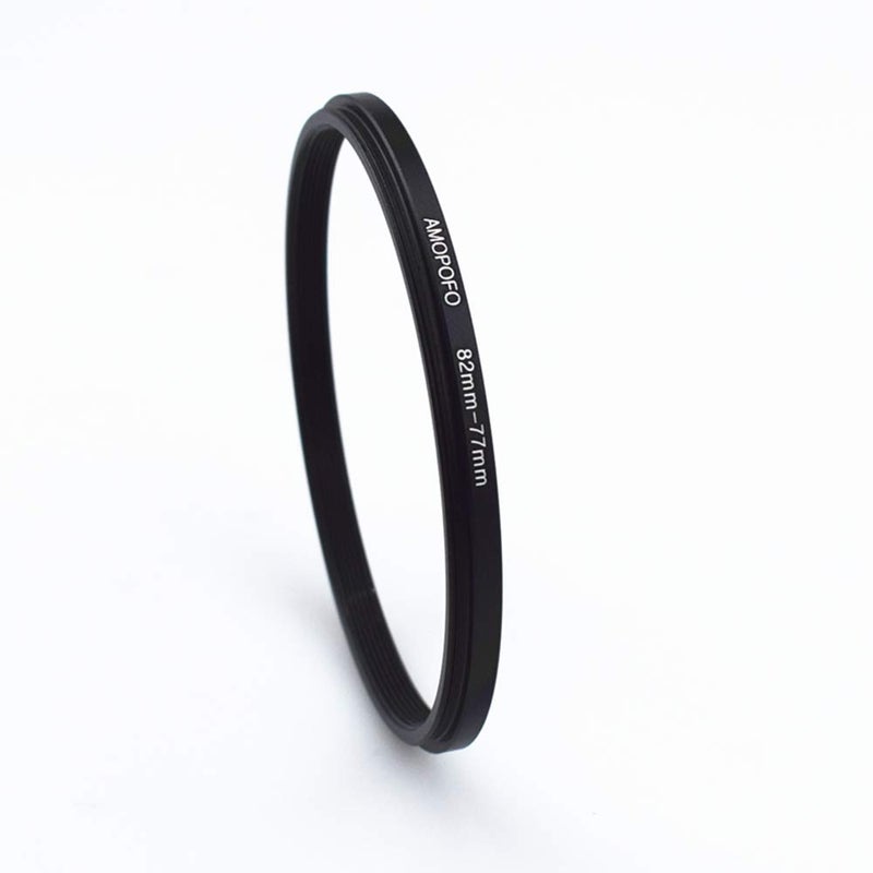 Amopofo 82mm to 77mm /82mm-77mm Step-Down Ring Filter Adapter for All Brands UV,ND,CPL,Metal Step-Down Ring Adapter - Image 2