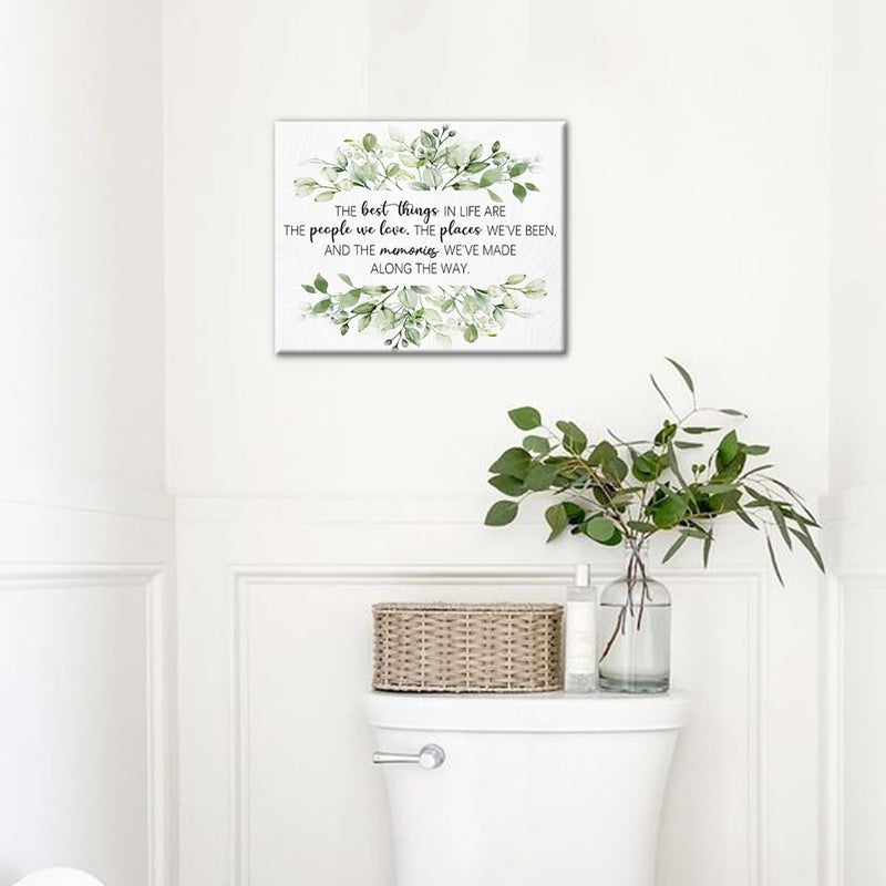 BIWSHA Bathroom Decor  Inspirational Wall Decor  Sage Green Bathroom Accessories  The Best Things in Life Canvas Wall Art Prints Decor for Home Kitchen Office  Gifts for Women  11x14 - Image 3