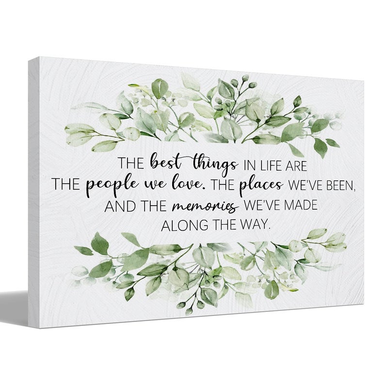BIWSHA Bathroom Decor  Inspirational Wall Decor  Sage Green Bathroom Accessories  The Best Things in Life Canvas Wall Art Prints Decor for Home Kitchen Office  Gifts for Women  11x14 - Image 1