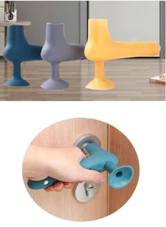 Generic Silicone Door Handle Stopper Cover 3 Pieces Random Colors  - Image 1