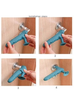 Generic Silicone Door Handle Stopper Cover 3 Pieces Random Colors  - Image 2