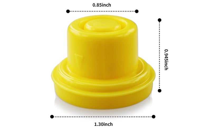 Mapleza Professional Top Hat Blitz Gas Can Cap, Yellow - Universal Spout Replacement with Venting for 1 & 2 Gallon Gasoline Can, Pack of 10 - Image 2