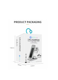 Coteetci Coteetci 3-in-1 Aluminum Wireless Char ging Base – Fast Charging Dock for iPhone, Apple Watch & AirPods  - Image 2