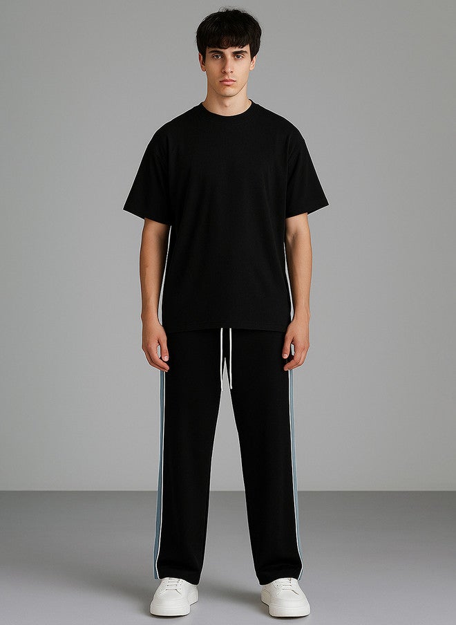 Maniac Men Side Stripe Cotton Baggy Fit Track Pants - Image 5