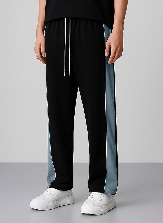 Maniac Men Side Stripe Cotton Baggy Fit Track Pants - Image 1