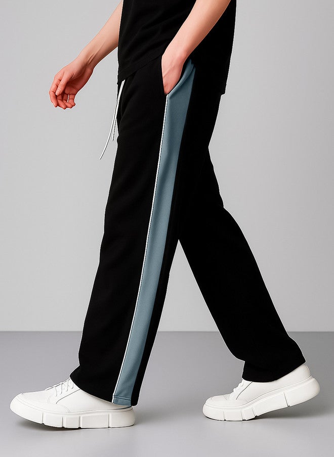 Maniac Men Side Stripe Cotton Baggy Fit Track Pants - Image 3