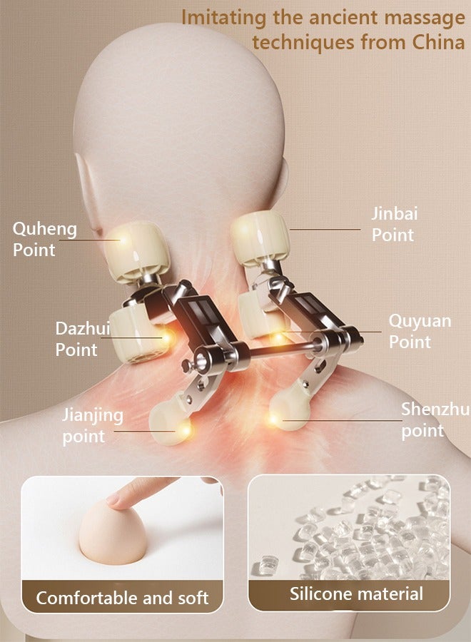 Arabest Neck Massage Mini kneading electric shiatsu shoulder and neck massager infrared heating kneading massage shawl trapezius massage for Neck, Back, Shoulder, Foot and Leg, Deep Tissue 3D Kneading Massager for Relax Muscles at Home and Offie,Neck Masssager for Women and Men - Image 2