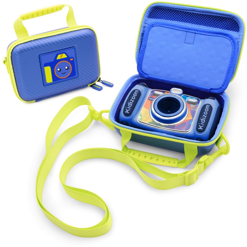 CASEMATIX Camera Case Compatible with VTech KidiZoom Camera and Camera Accessories with Shoulder Strap and Padded Interior Divider Blue Travel Case Only - Image 4