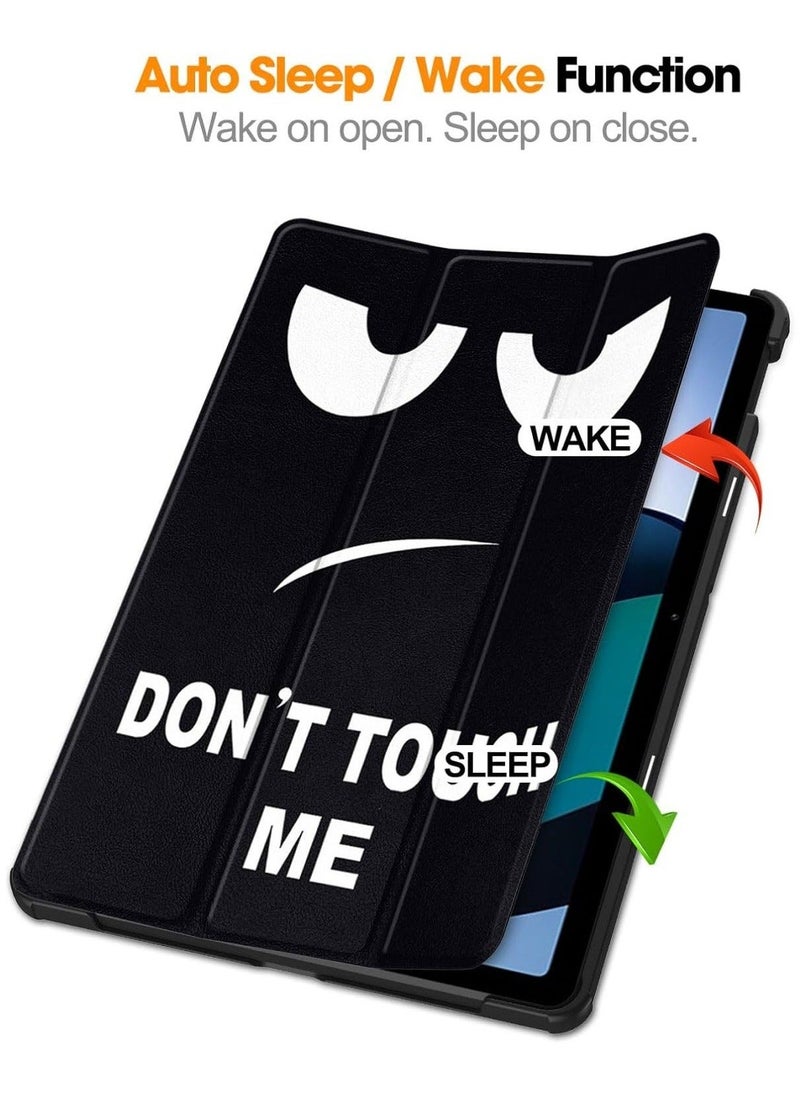 Flip Case Compatible with Xiaomi Redmi Pad SE 2023, PU Leather Cover With Stand Function, 360° Protective - DON`T TOUCH ME - Image 2