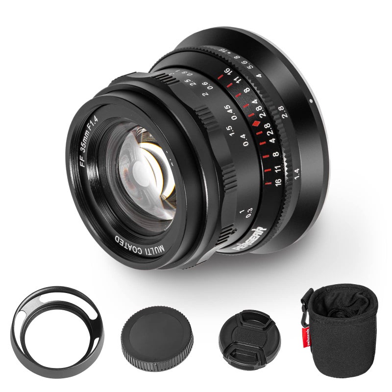 PERGEAR 35mm F14 FullFrame Manual Focus Lens Compatible with FullFrame LMount Mirrorless Cameras T TL TL2 CL DCS5 DCS1H DCS1R DCS1 DCBS1H an fp fpL Black - Image 2