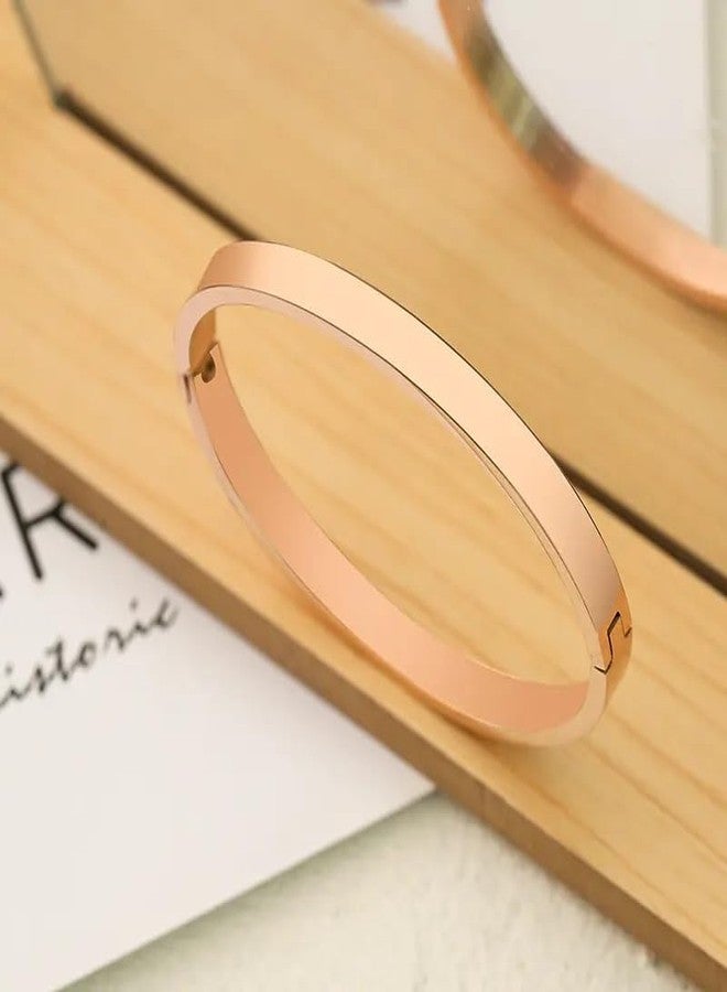 MEENAZ Bracelet for Men Stylish Boys brother boyfriend gents/Fashion Rose gold Kada for men/Bracelets for Men Metal/Stainless Steel Kada Kadas Bracelet Gift Anniversary valentine open kada 347 - Image 2