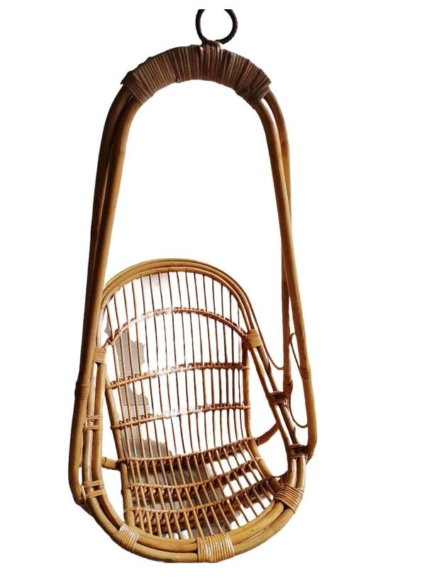 Generic Kalaa Hastashilp White Cane Hanging Swing Chair for Indoor and Outdoor Comfort Stylish and Durable Swing for Home Balcony and Garden Elegant Furniture for Comfort Relaxation Brown10 