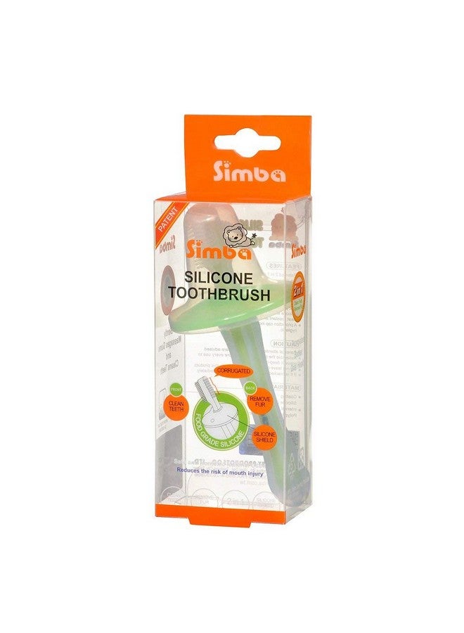 Simba Soft Bristle Silicone Baby Toothbrush With Milk Residue/Fur Scrubber. (Green) - Image 2