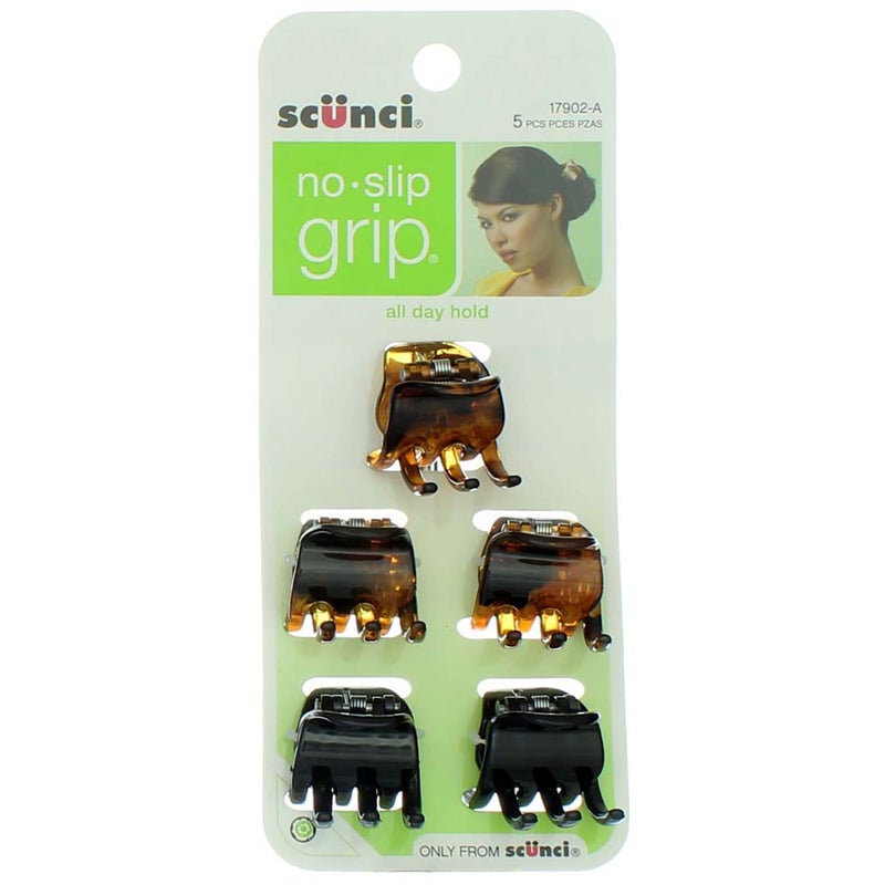 Scunci No-Slip Grip Mini Jaw Clips, 5 Count (Pack of 1) - Image 1