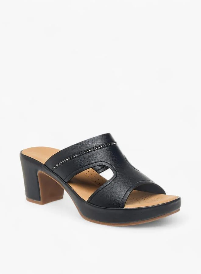 فلورا بيلا من شو إكسبرس صنادل نسائية سهلة الارتداء بكعب عريض مزين