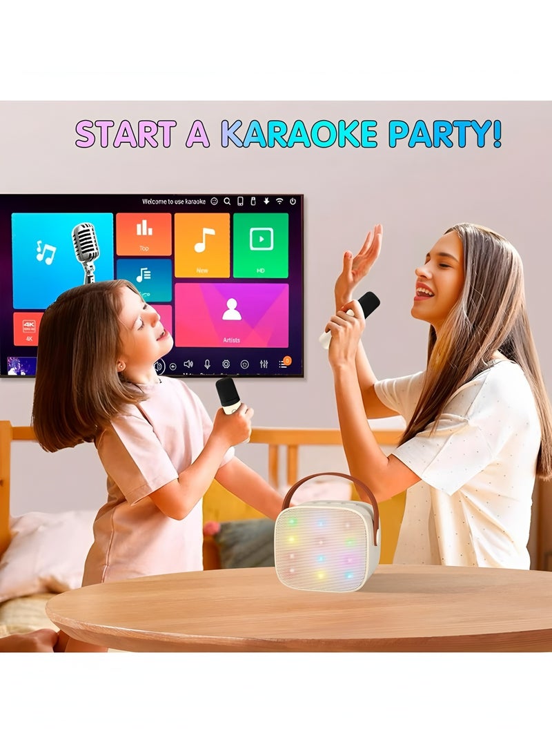 فليفيو جهاز كاريوكي صغير للأطفال، مكبر صوت بلوتوث محمول مع 2 ميكروفون لاسلكي للبالغين مع أضواء LED، هدايا كاريوكي للفتيات والأولاد لحفلات أعياد الميلاد المنزلية - Image 5