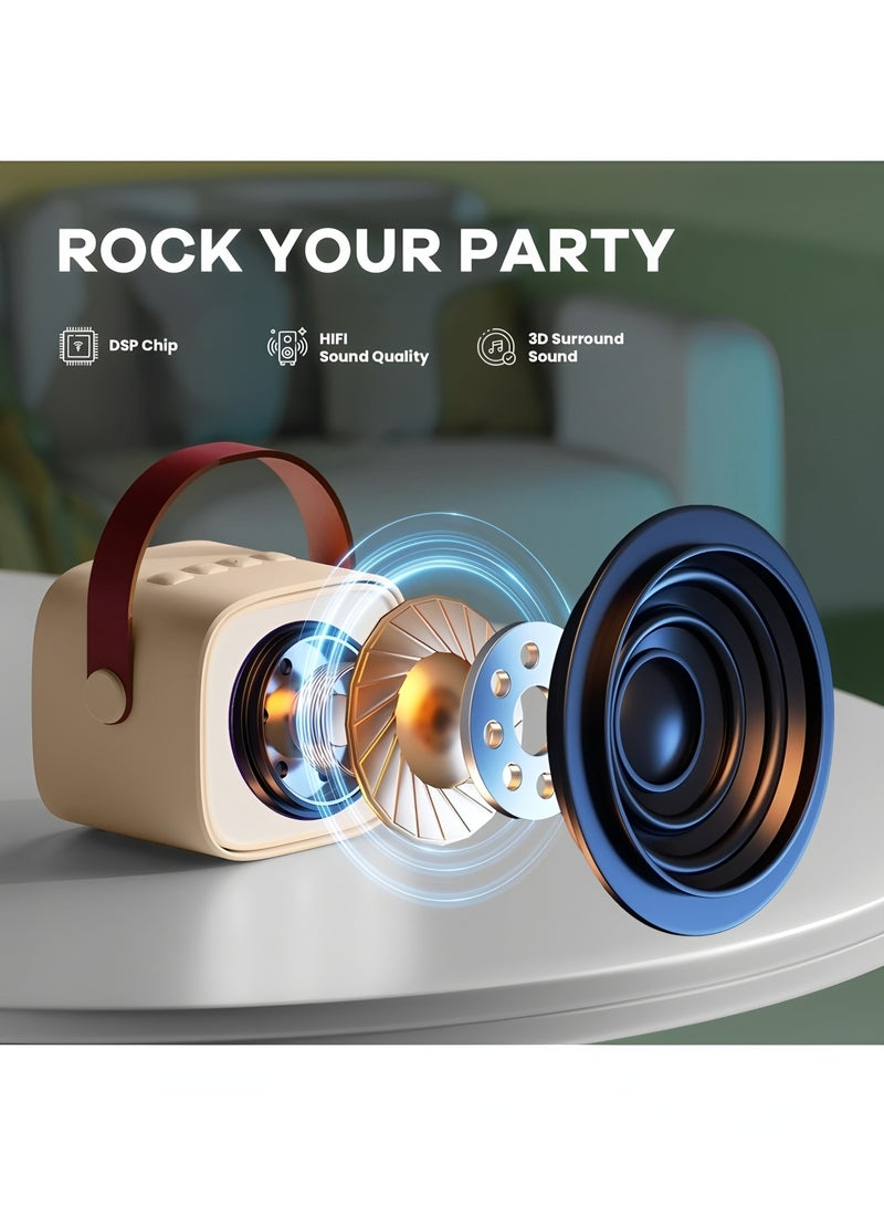 فليفيو جهاز كاريوكي صغير للأطفال، مكبر صوت بلوتوث محمول مع 2 ميكروفون لاسلكي للبالغين مع أضواء LED، هدايا كاريوكي للفتيات والأولاد لحفلات أعياد الميلاد المنزلية - Image 3