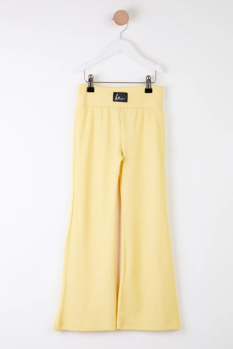 Tofisa Girls Yellow Bell-bottom Leggings - 25508