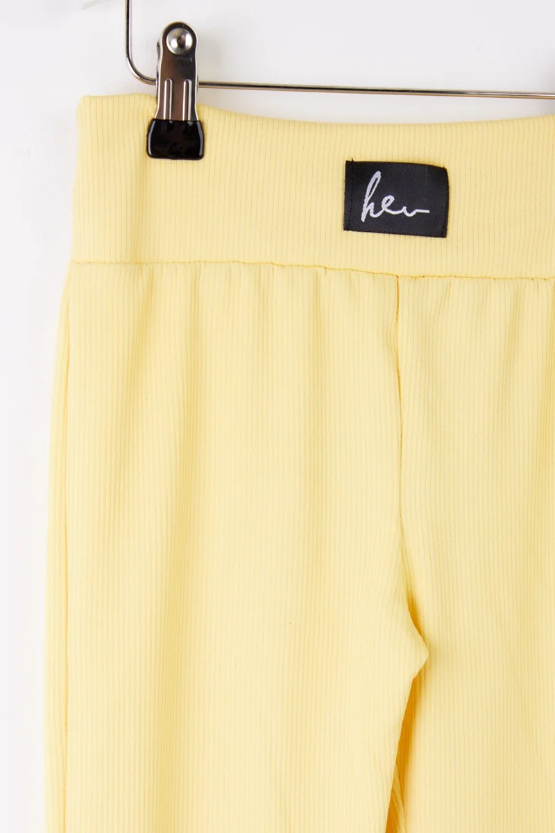 Tofisa Girls Yellow Bell-bottom Leggings - 25508