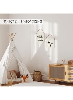 KIBAGA Beautiful Nursery Wall Decor Signs - Set of 2 Cute Designs That Are Perfect for Your Toddlers or Kids Playroom - Quality Canvas Banner Completes Every Boys & Girls Room Decoration - pzsku/Z301C01682EEC349EC79EZ/45/_/1737031269/77b6fe26-c52f-4409-9af1-86a4c1272dd2