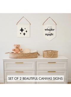 KIBAGA Beautiful Nursery Wall Decor Signs - Set of 2 Cute Designs That Are Perfect for Your Toddlers or Kids Playroom - Quality Canvas Banner Completes Every Boys & Girls Room Decoration - pzsku/Z301C01682EEC349EC79EZ/45/_/1737031270/f87a96d6-4a03-4676-b4cd-72d41b1a672b