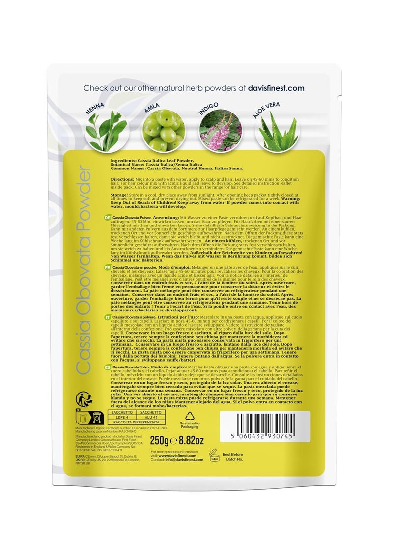 Davis Finest Organic Cassia Obovata Powder 250g Neutral Henna Blonde Hair Dye Deep Conditioner Strengthening Hair Mask - Image 2