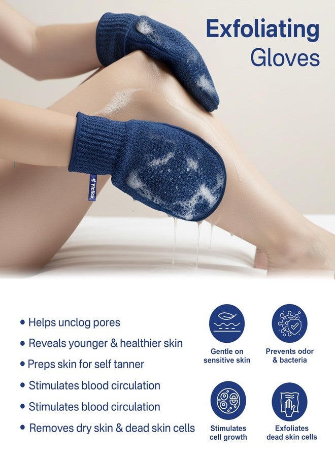 Yiclick Heavy Exfoliating Gloves Mitts, Exfoliating Body Scrubber Exfoliator for Shower Bath, Korean Body Scrub Mitts for Dead Skin Remover, Loofah Luffa Sponge Wash Cloth for Men Women - Image 4